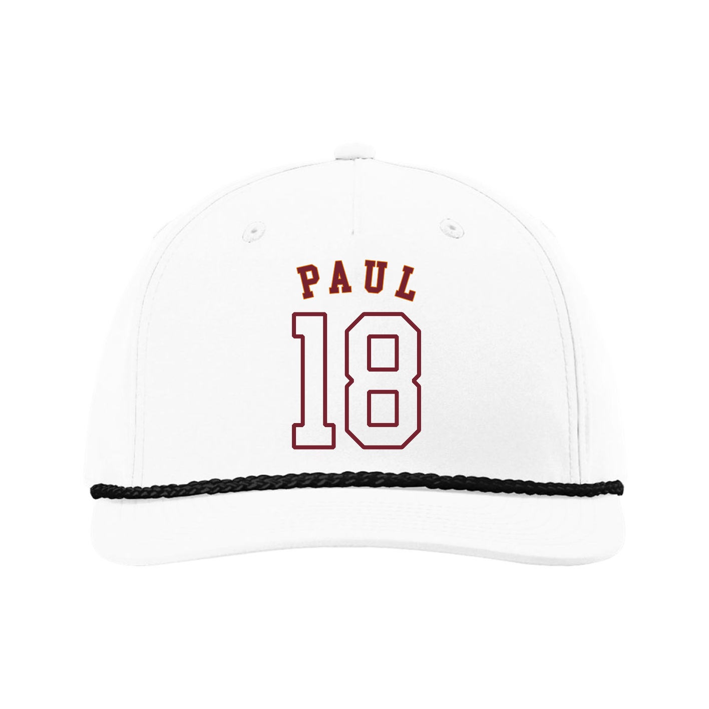 Five-Panel Classic Rope Cap — Shirsey Arch in White