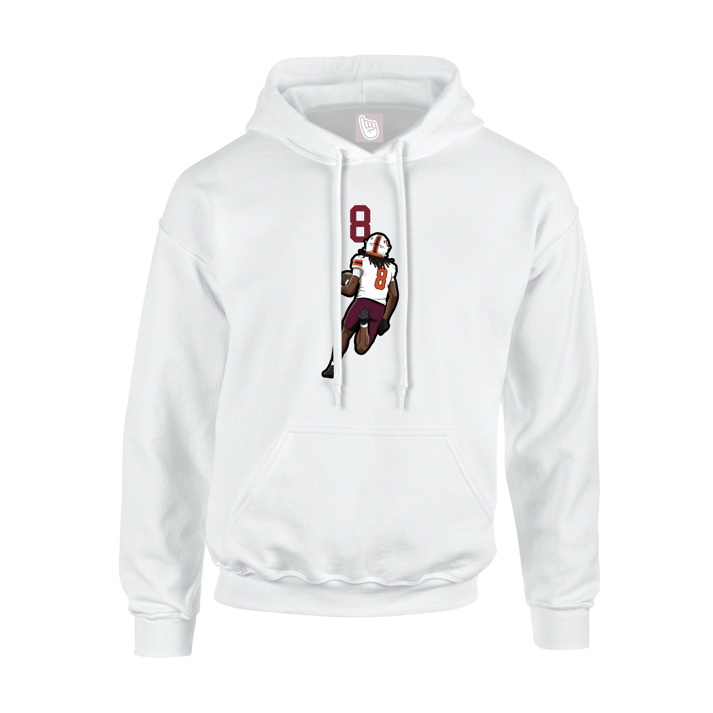 Youth Hoodie — Number Top in White