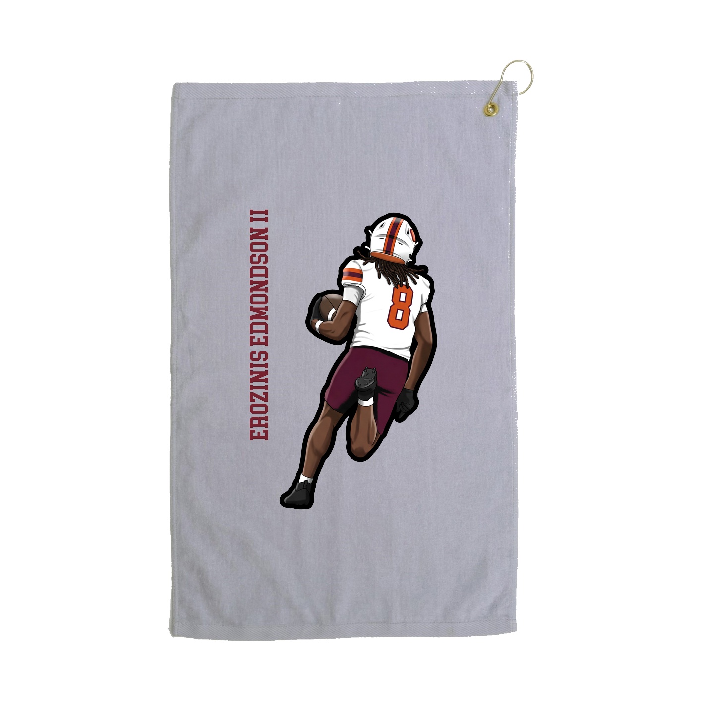 Golf Towel — Name Vertical in Grey