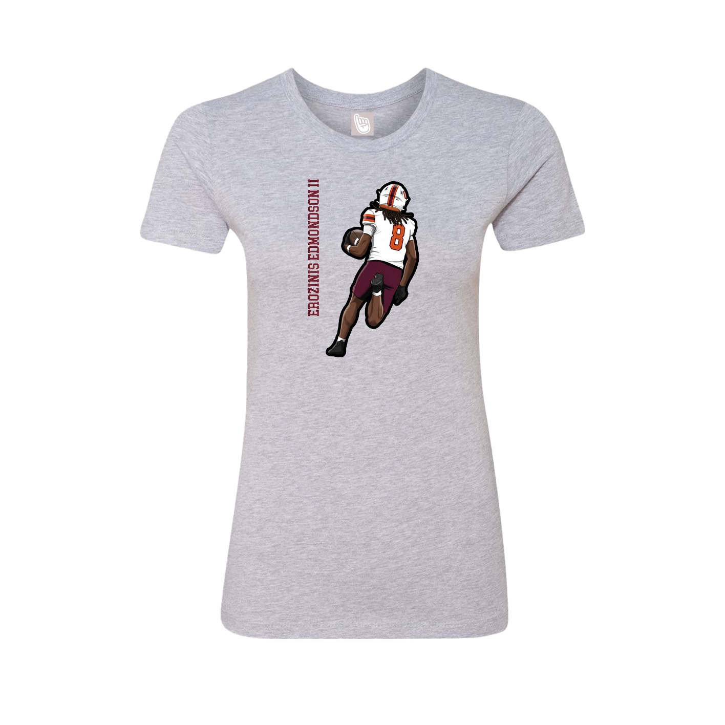 Womens Tee — Name Vertical in Grey