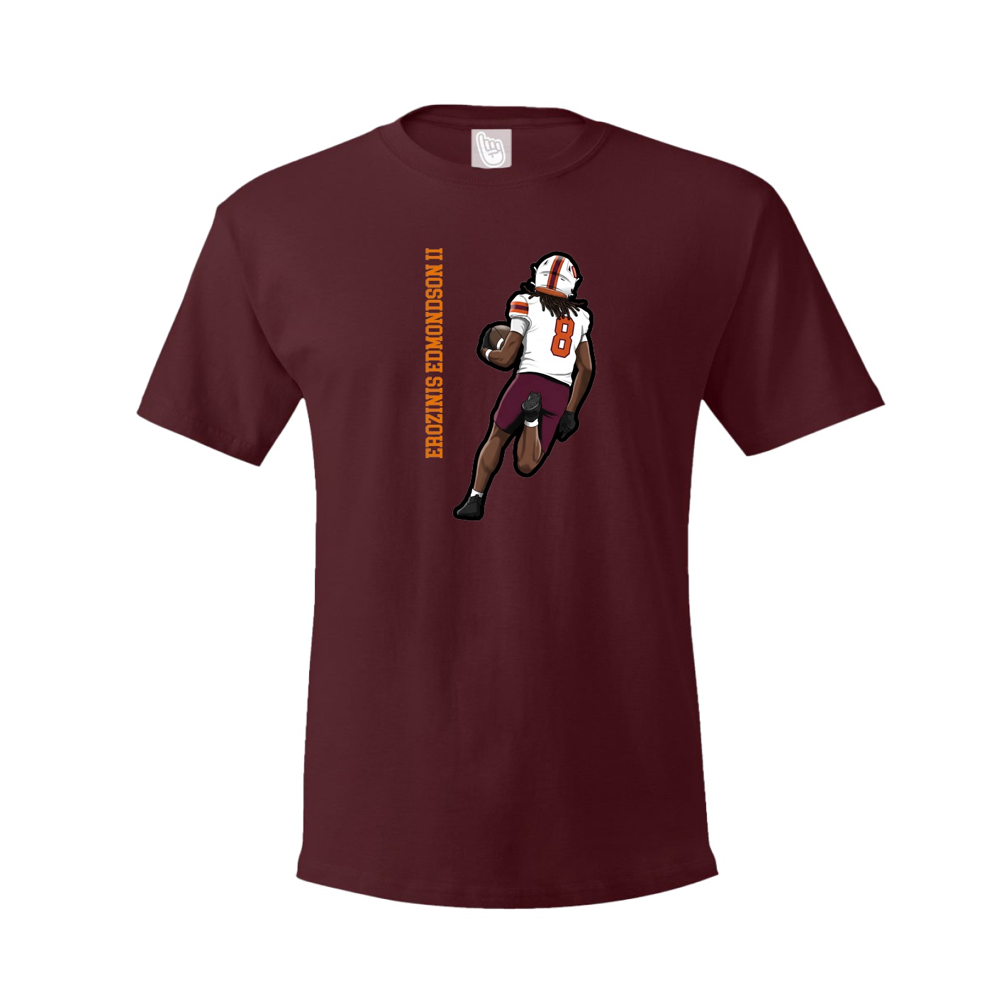 Youth Tee — Name Vertical in Maroon
