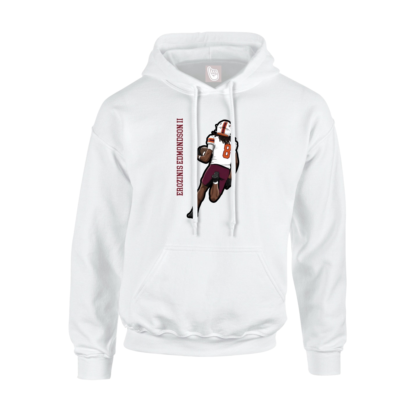 Hoodie — Name Vertical in White