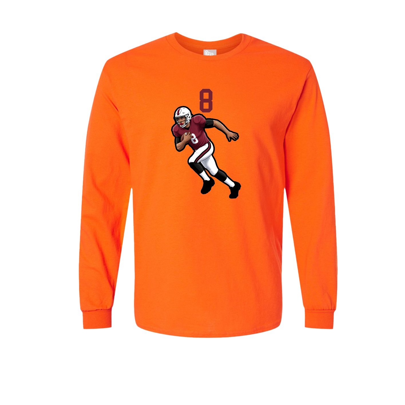 Long Sleeve Tee — Number Top in Orange