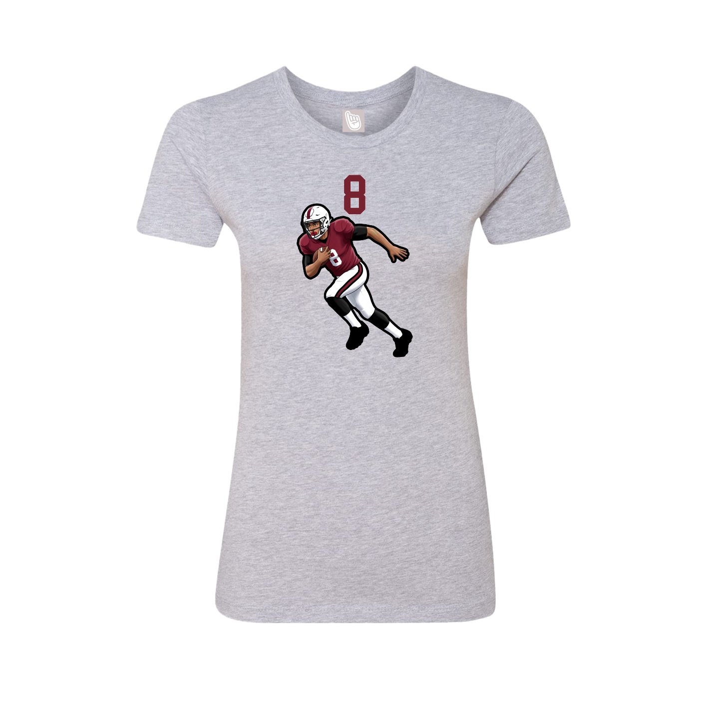 Fitted Women's Tee — Number Top in Grey