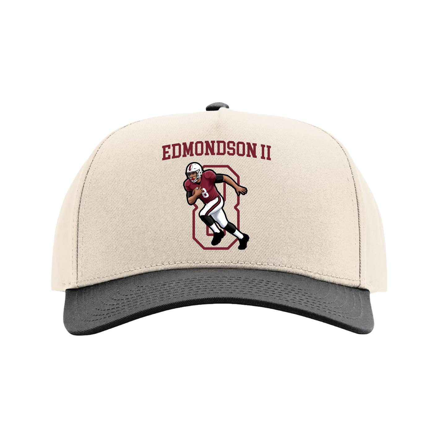 Full Fabric Five-Panel Champ Cap — Shirsey in Cream/Black
