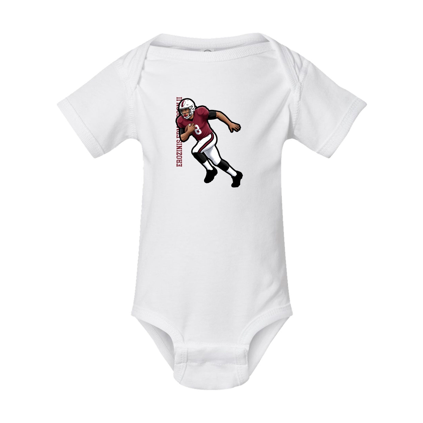 Baby Onesie — Name Vertical in White