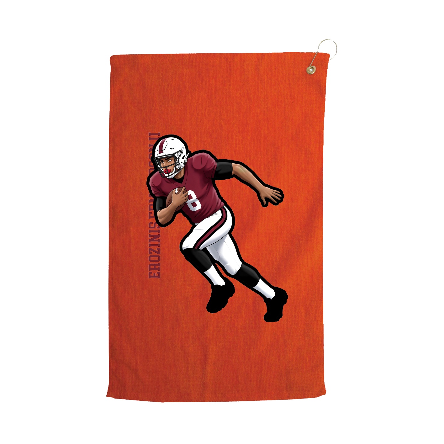 Golf Towel — Name Vertical in Orange