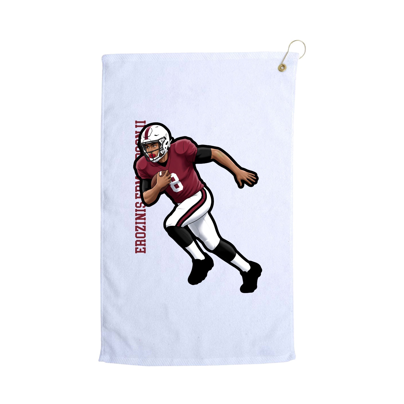 Golf Towel — Name Vertical in White