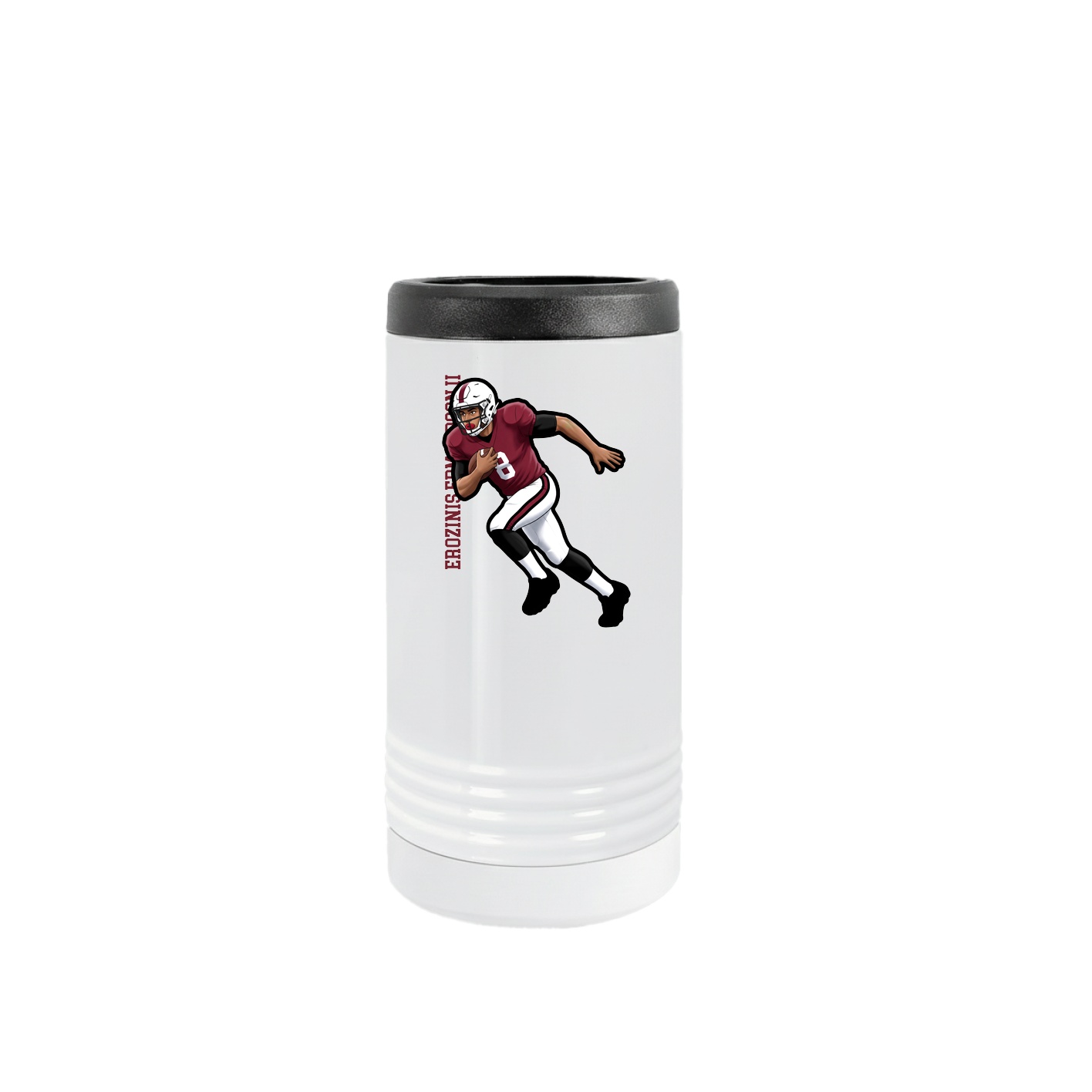 Slim Beverage Holder — Name Vertical in White