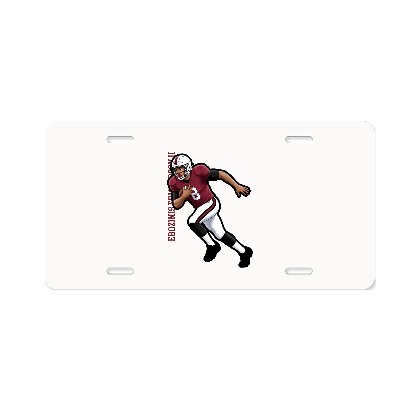 License Plate — Name Vertical in Classic