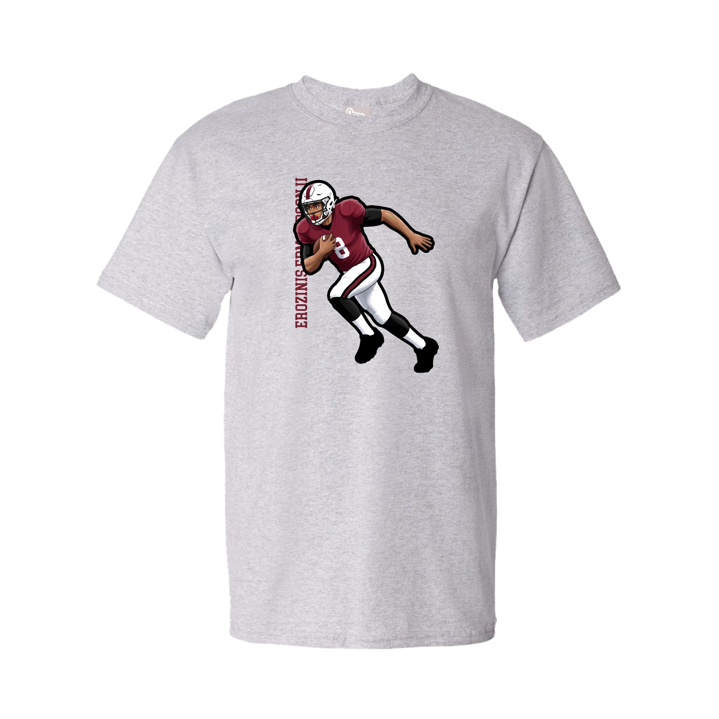 Youth Tee — Name Vertical in Grey