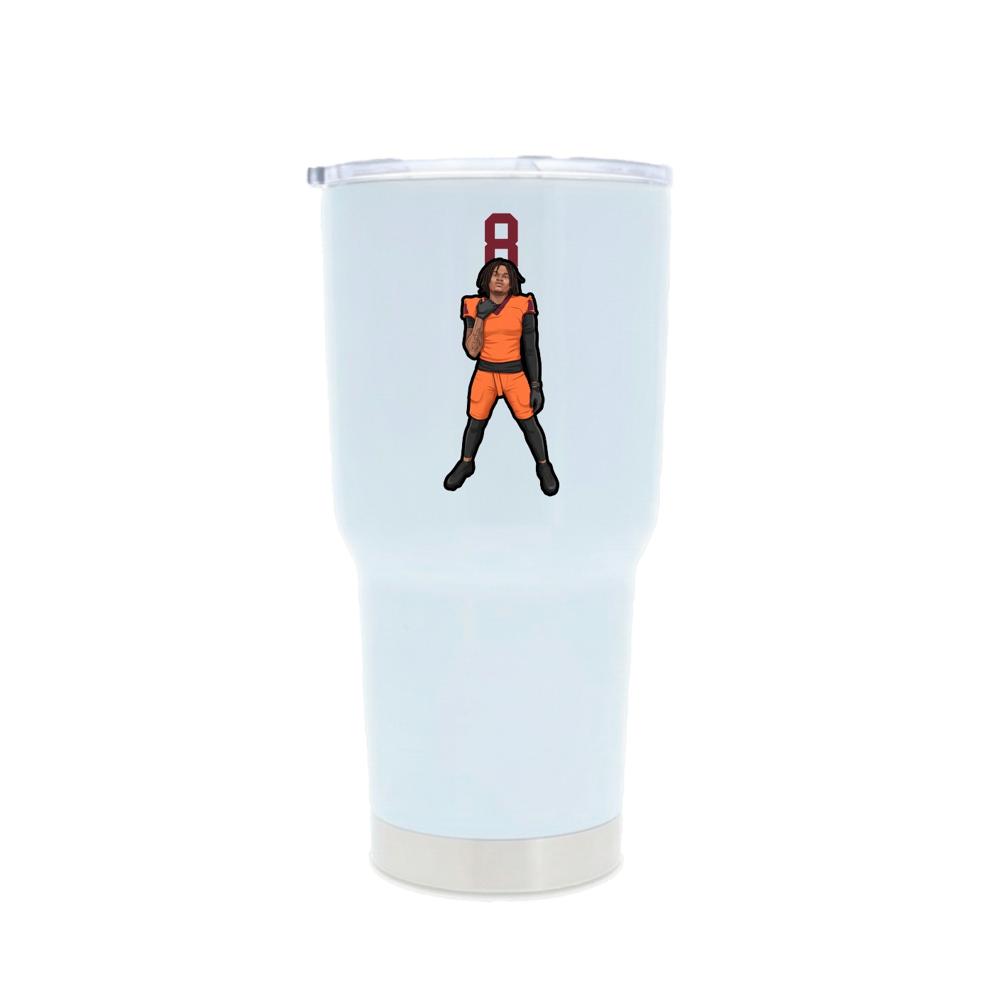30oz Stainless Steel Tumbler — Number Top in White