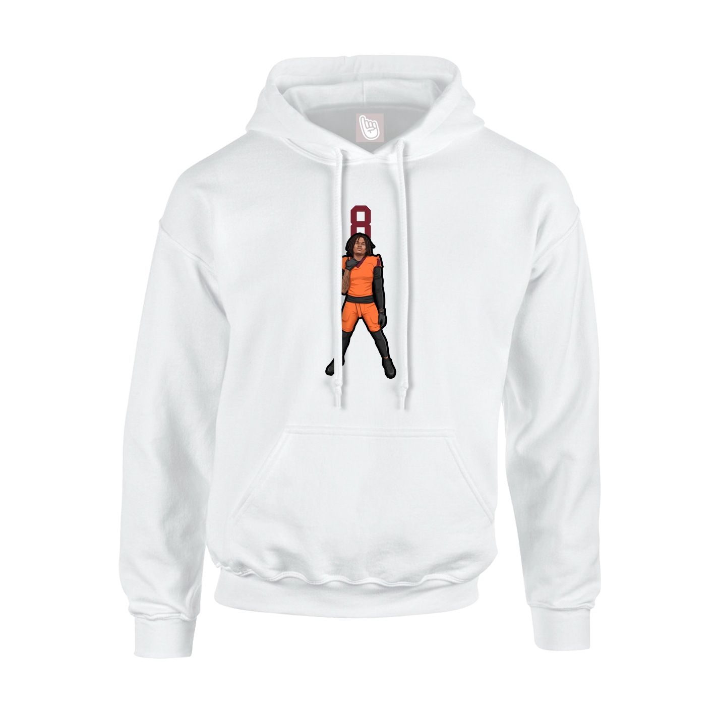 Youth Hoodie — Number Top in White