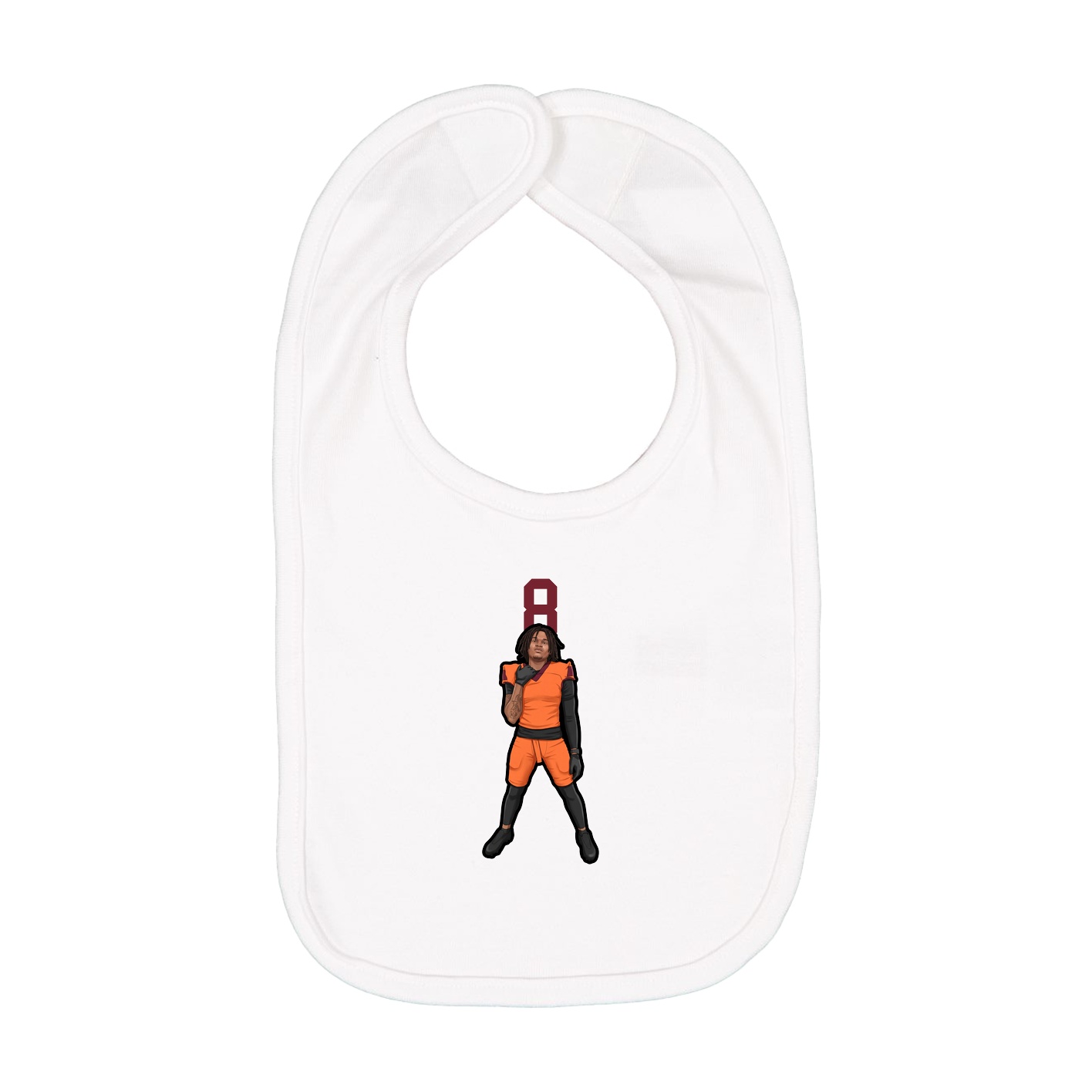 Infant Bib — Number Top in White