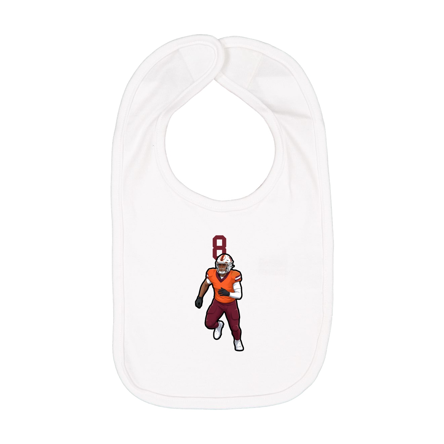 Infant Bib — Number Top in White
