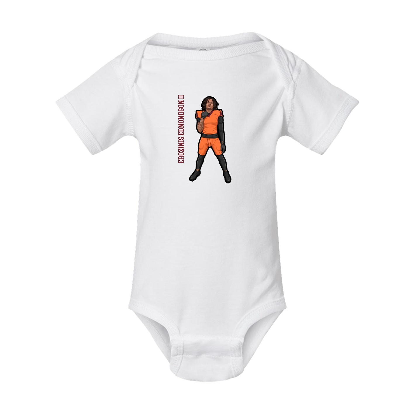 Baby Onesie — Name Vertical in White