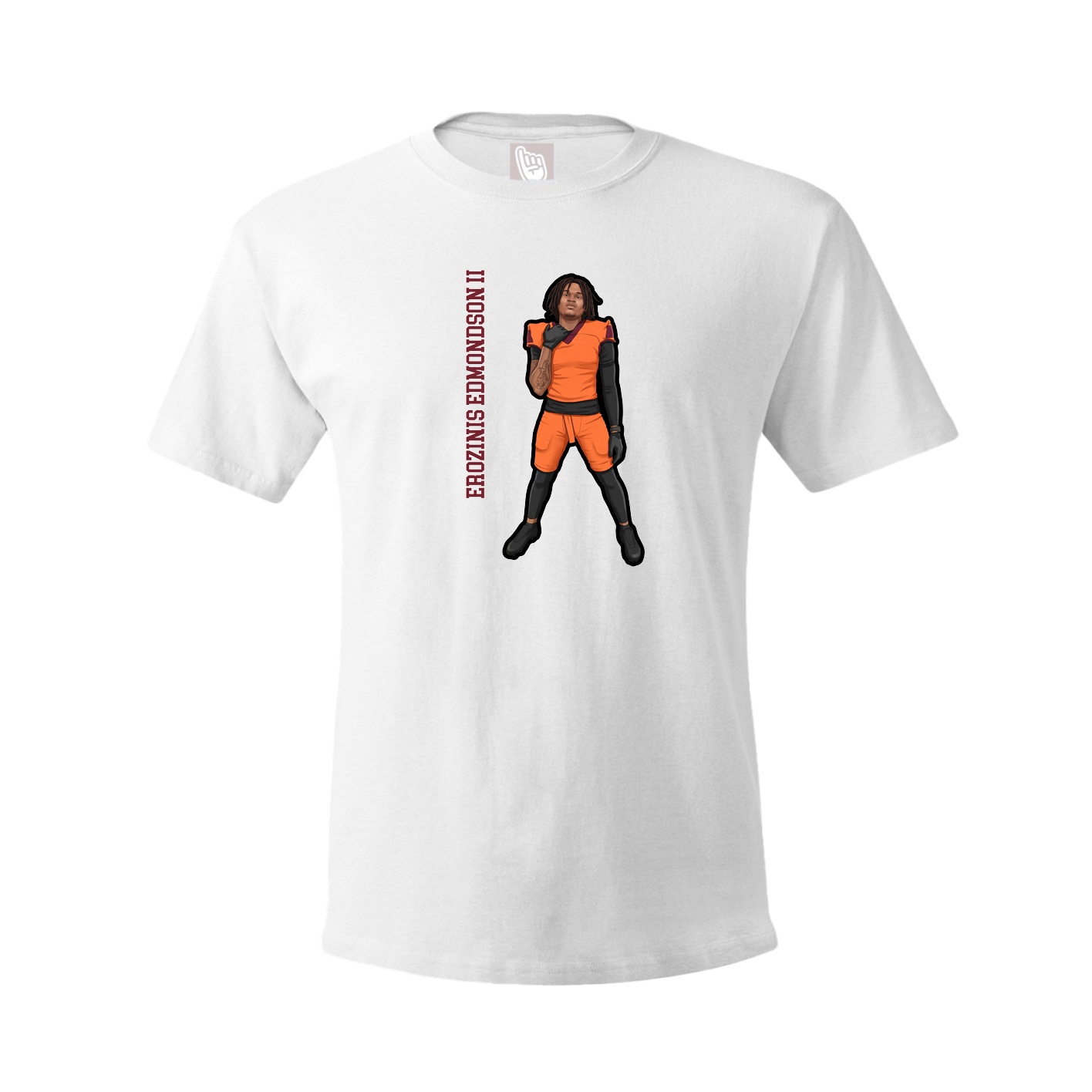 Tee — Name Vertical in White