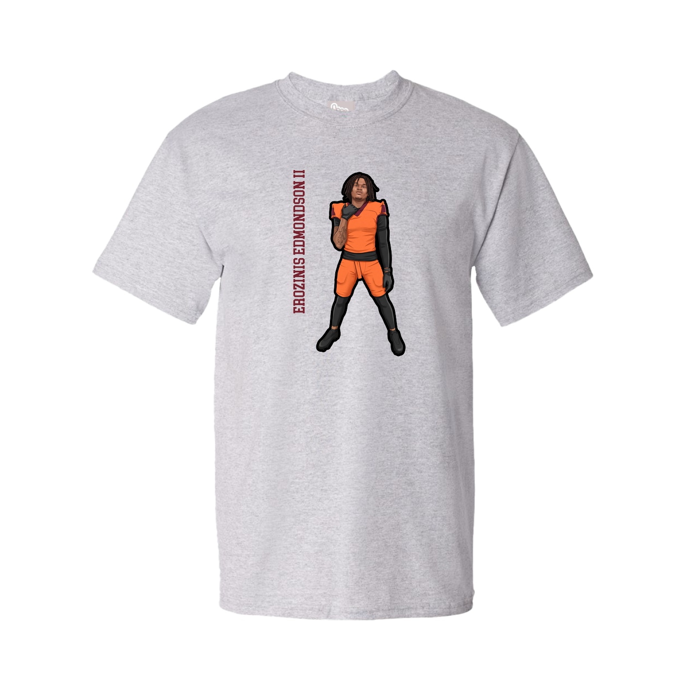 Youth Tee — Name Vertical in Grey