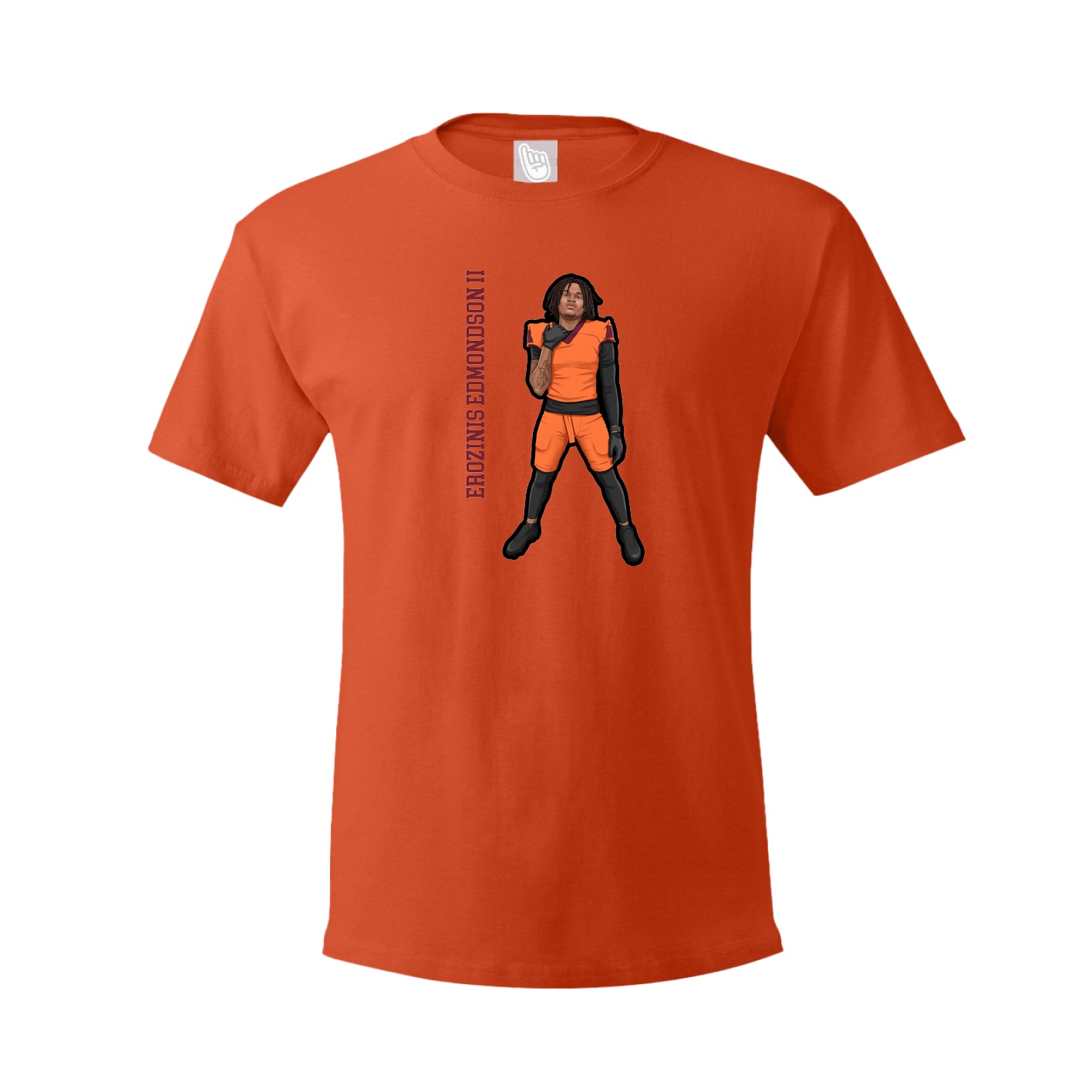 Youth Tee — Name Vertical in Orange