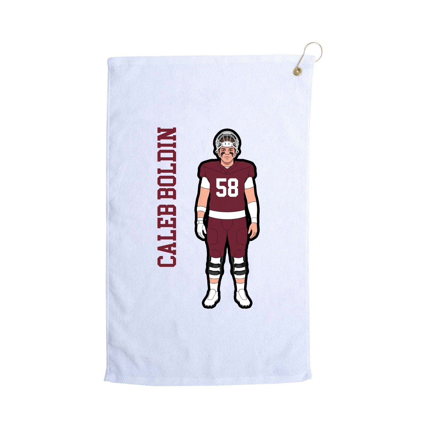 Golf Towel — Name Vertical in White