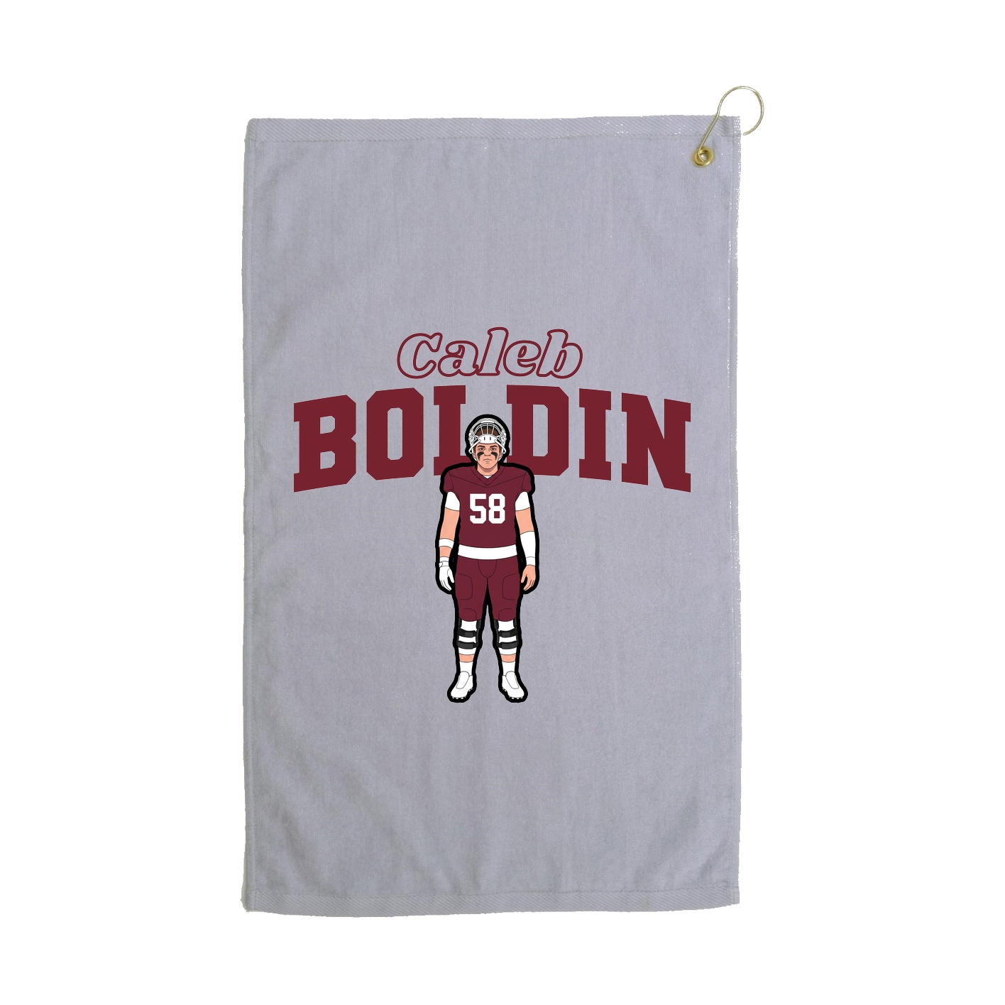 Golf Towel — Name Arch in Grey