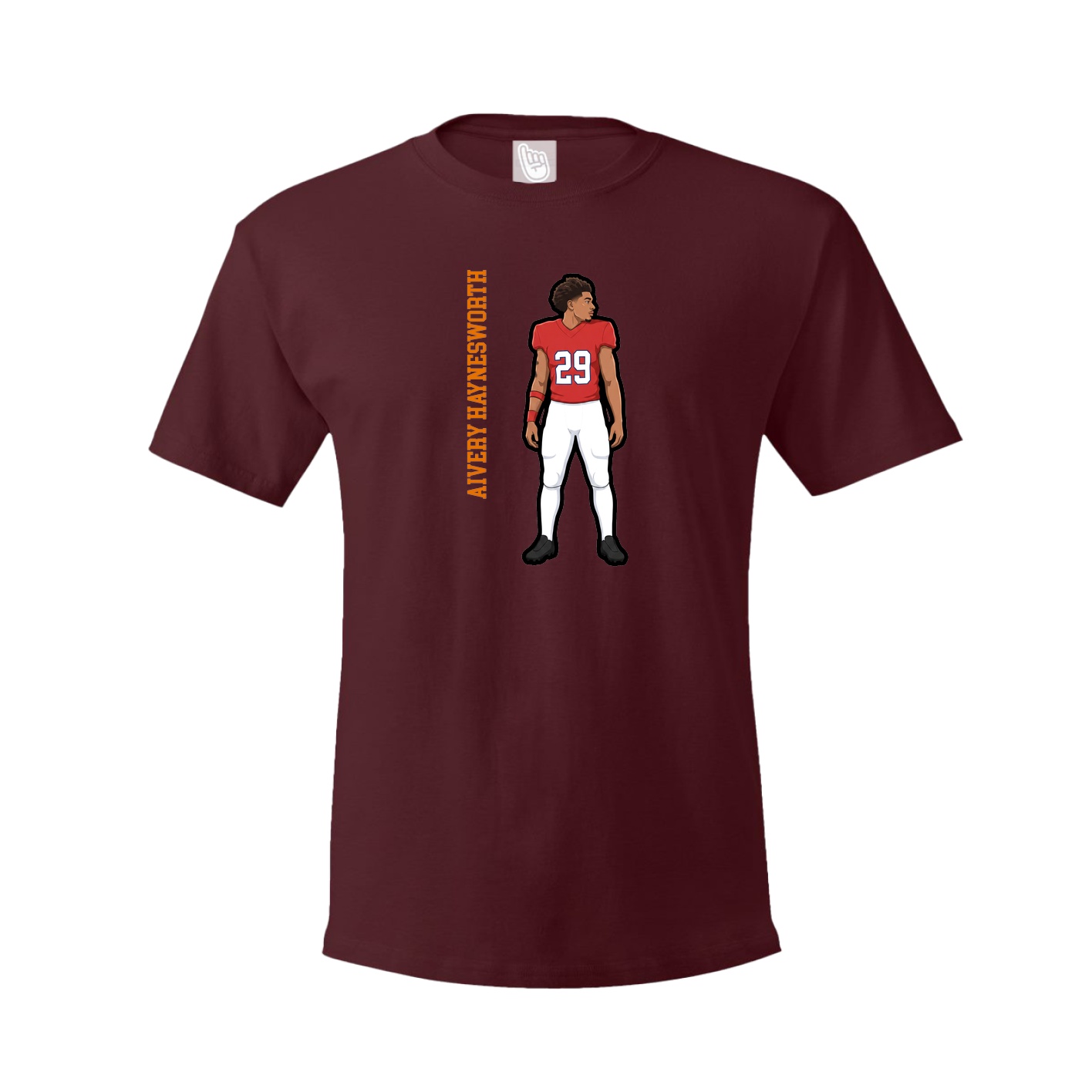 Tee — Name Vertical in Maroon