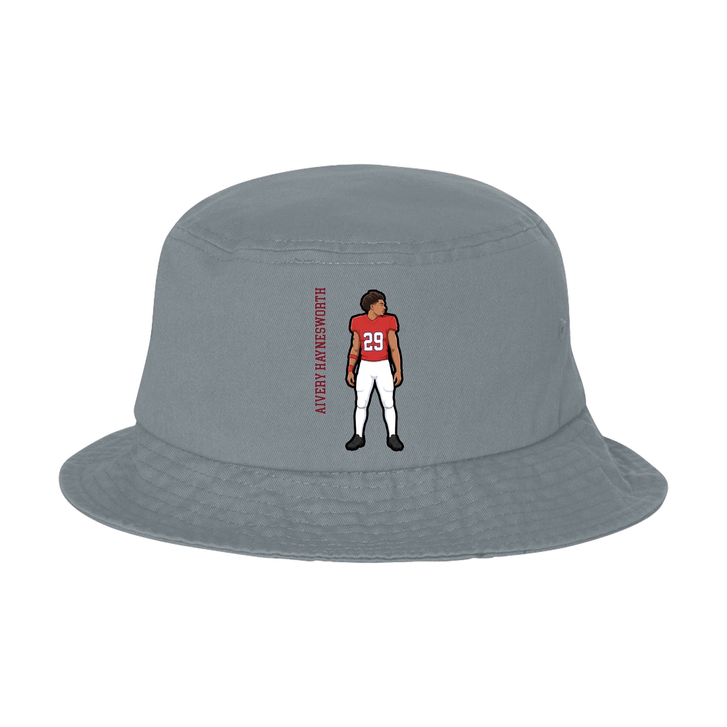 Bucket Cap — Name Vertical in Grey