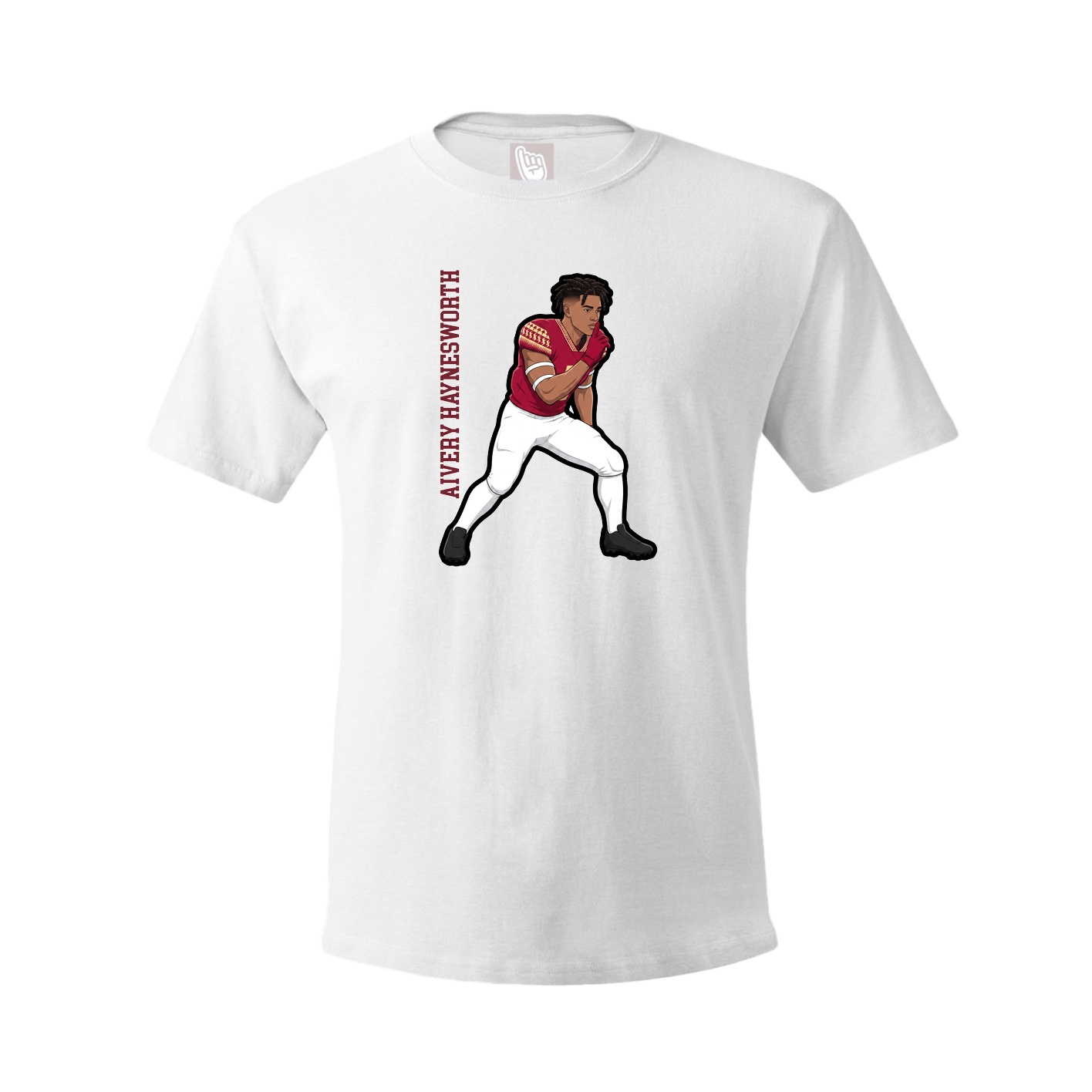 Youth Tee — Name Vertical in White