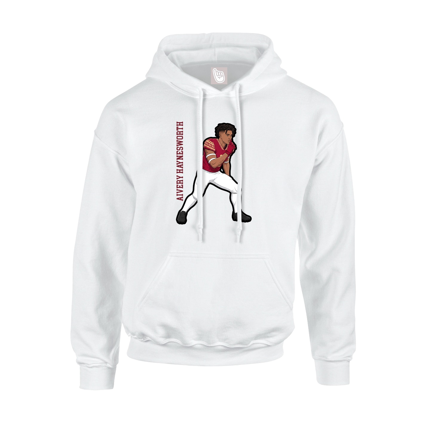Hoodie — Name Vertical in White