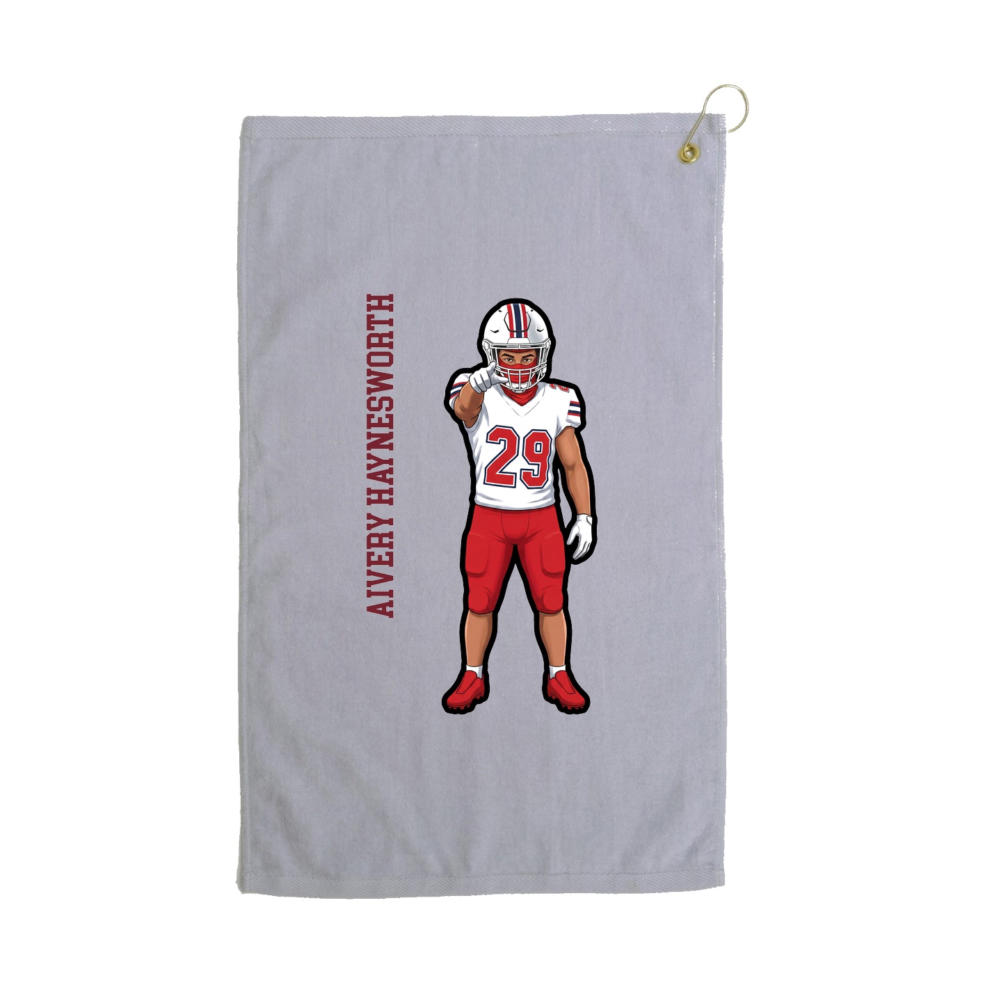 Golf Towel — Name Vertical in Grey