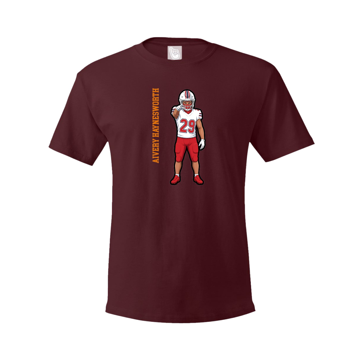 Tee — Name Vertical in Maroon