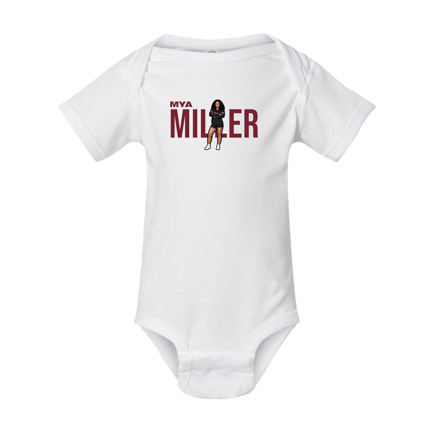 Baby Onesie — Player Name in White
