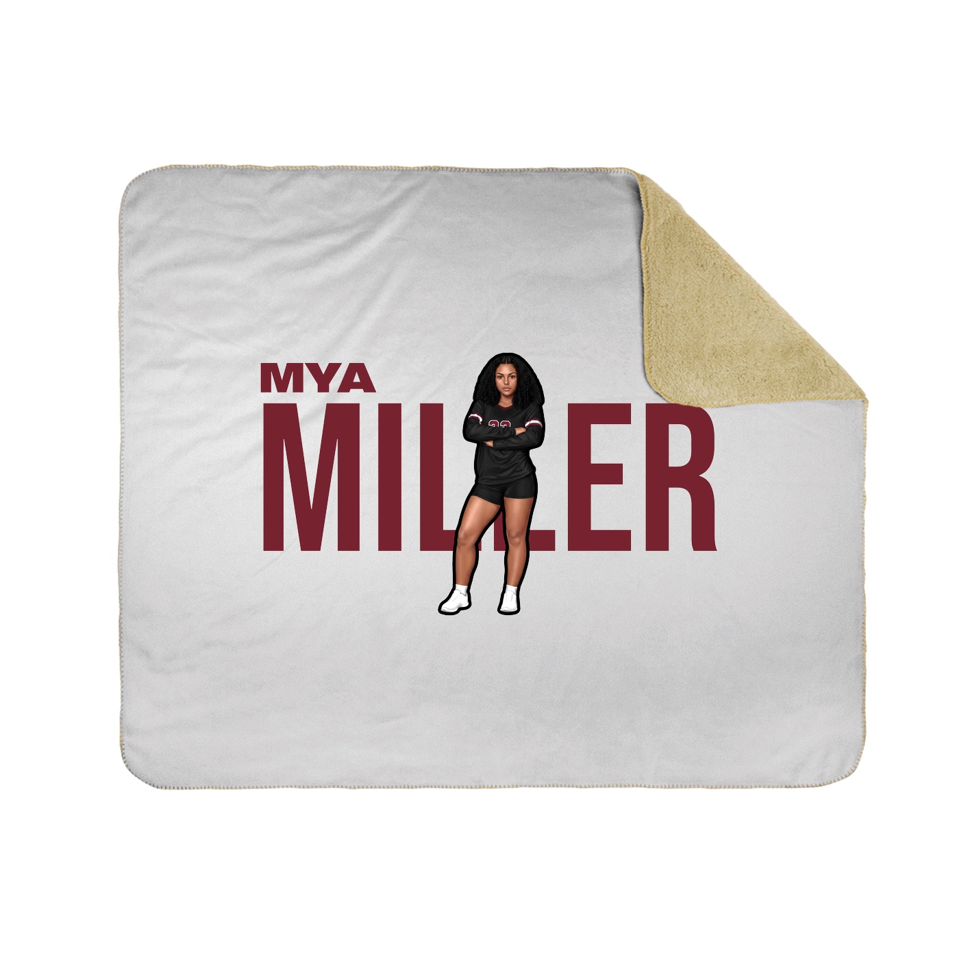 Throw Blanket — Player Name in White