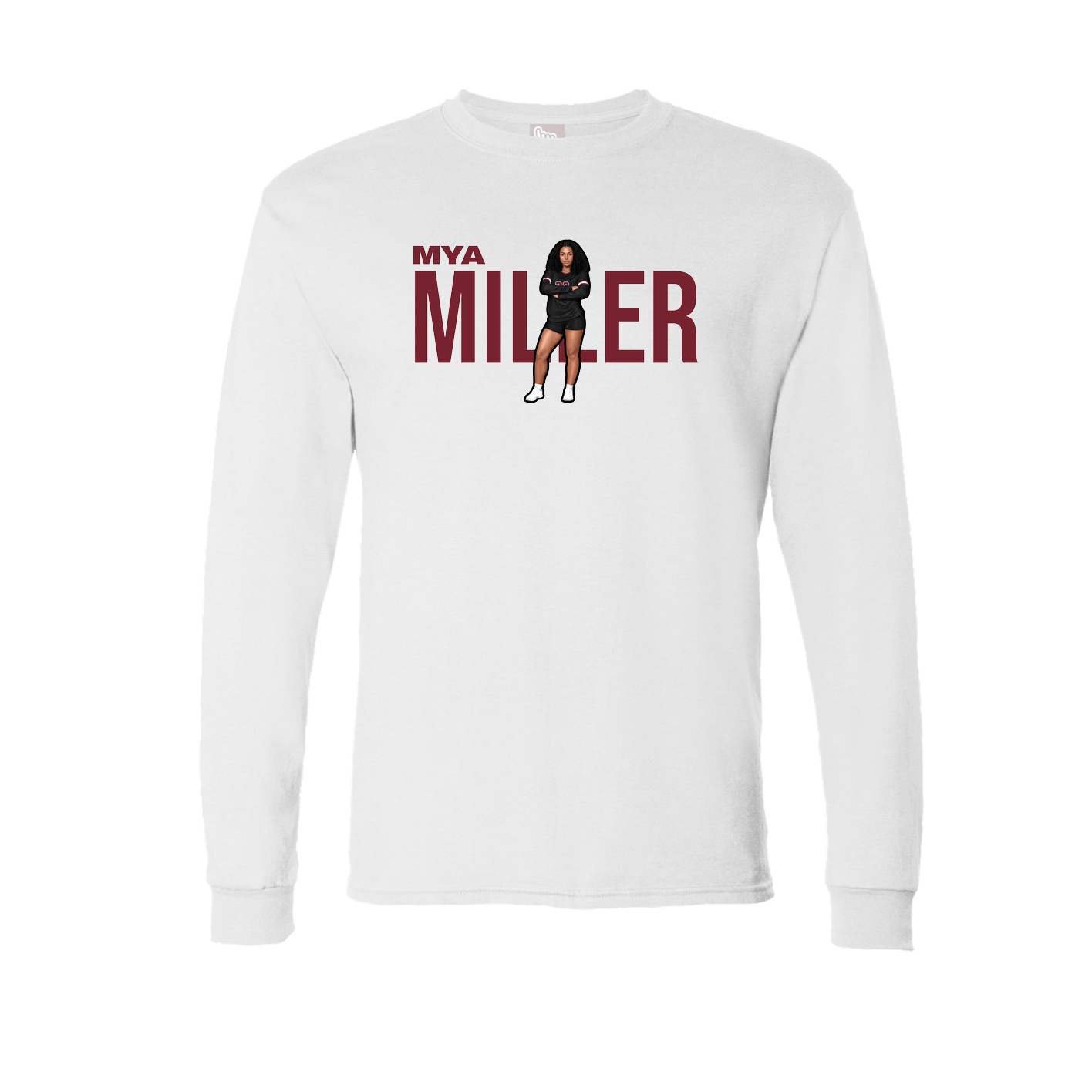 Long Sleeve Tee — Player Name in White