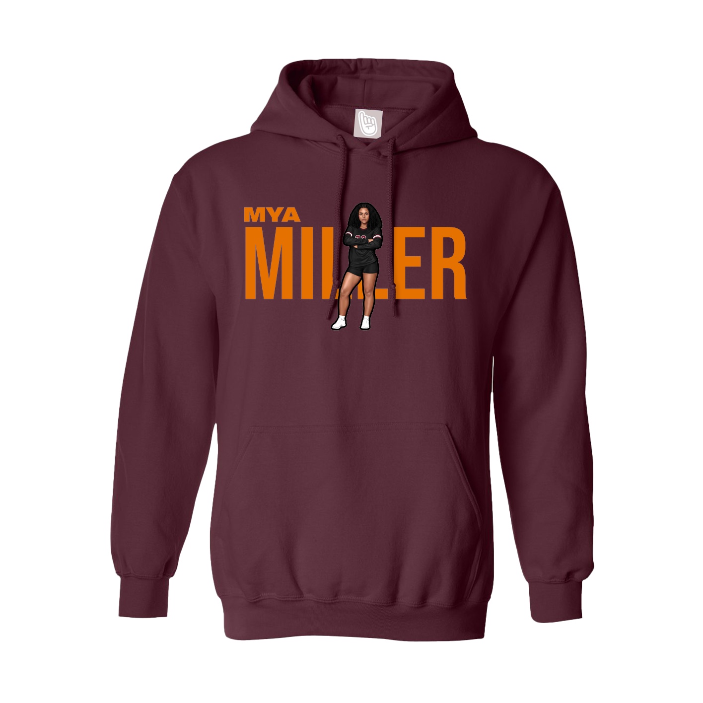 Youth Hoodie — Player Name in Maroon