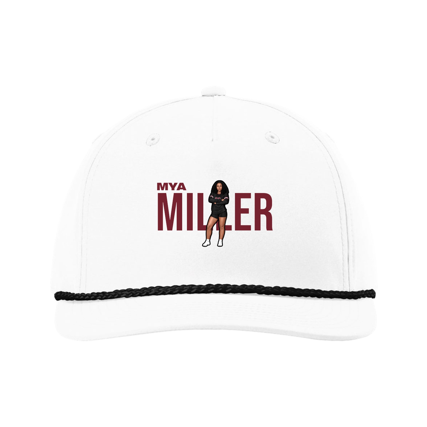 Five-Panel Classic Rope Cap — Player Name in White