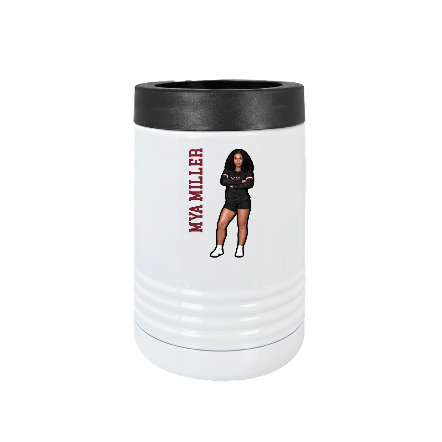 Beverage Holder — Name Vertical in White