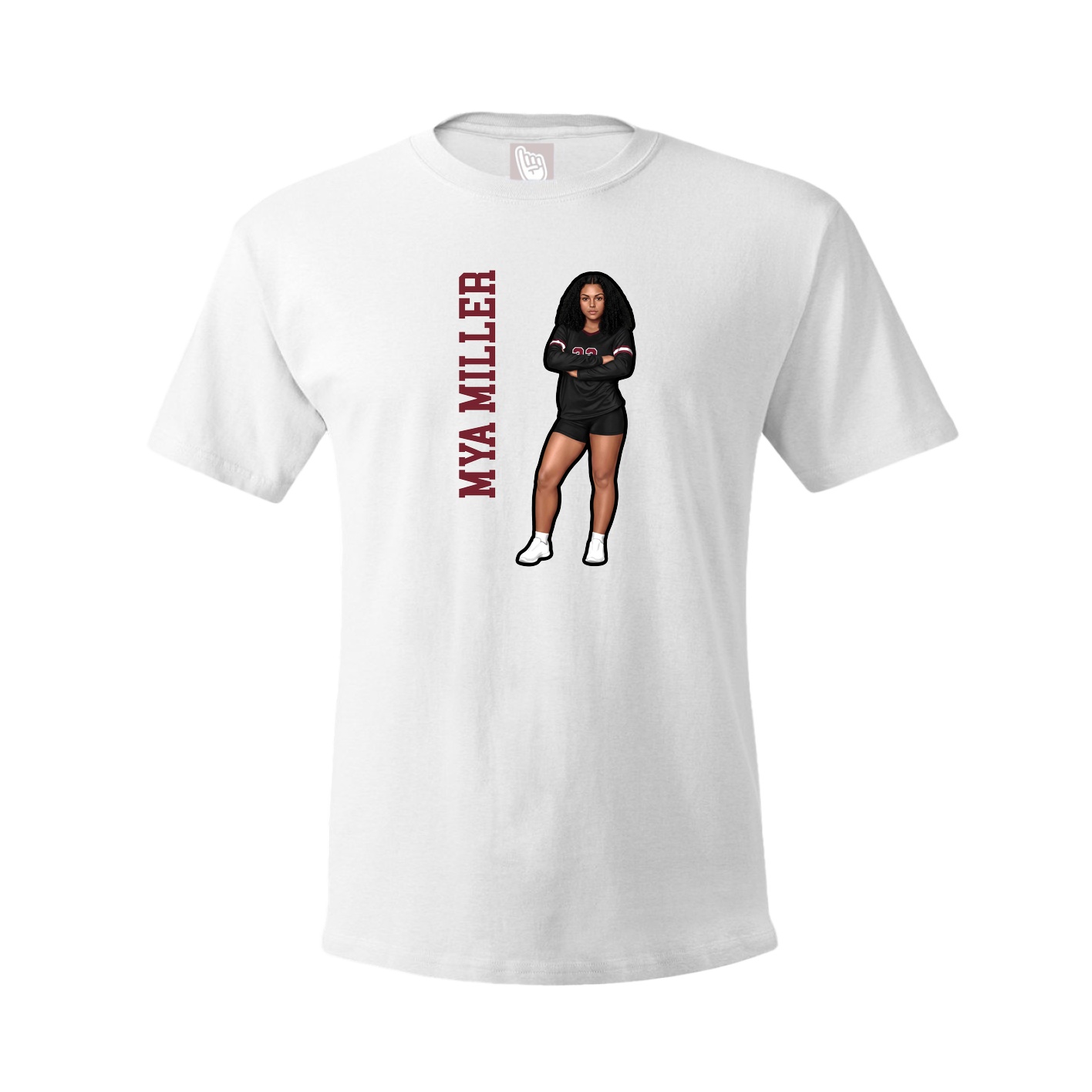 Tee — Name Vertical in White