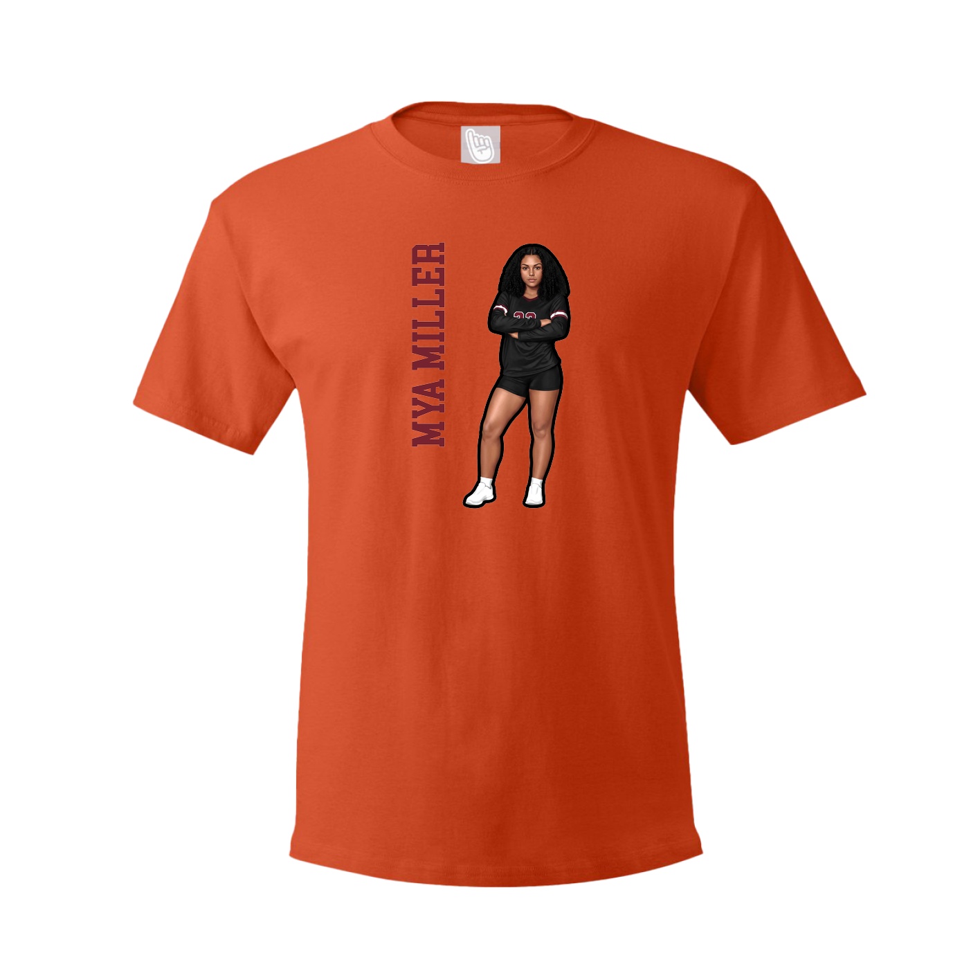 Youth Tee — Name Vertical in Orange