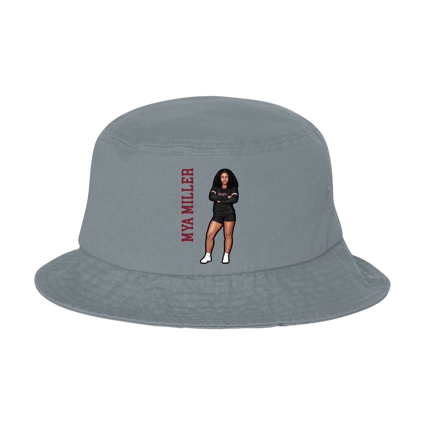 Bucket Cap — Name Vertical in Grey