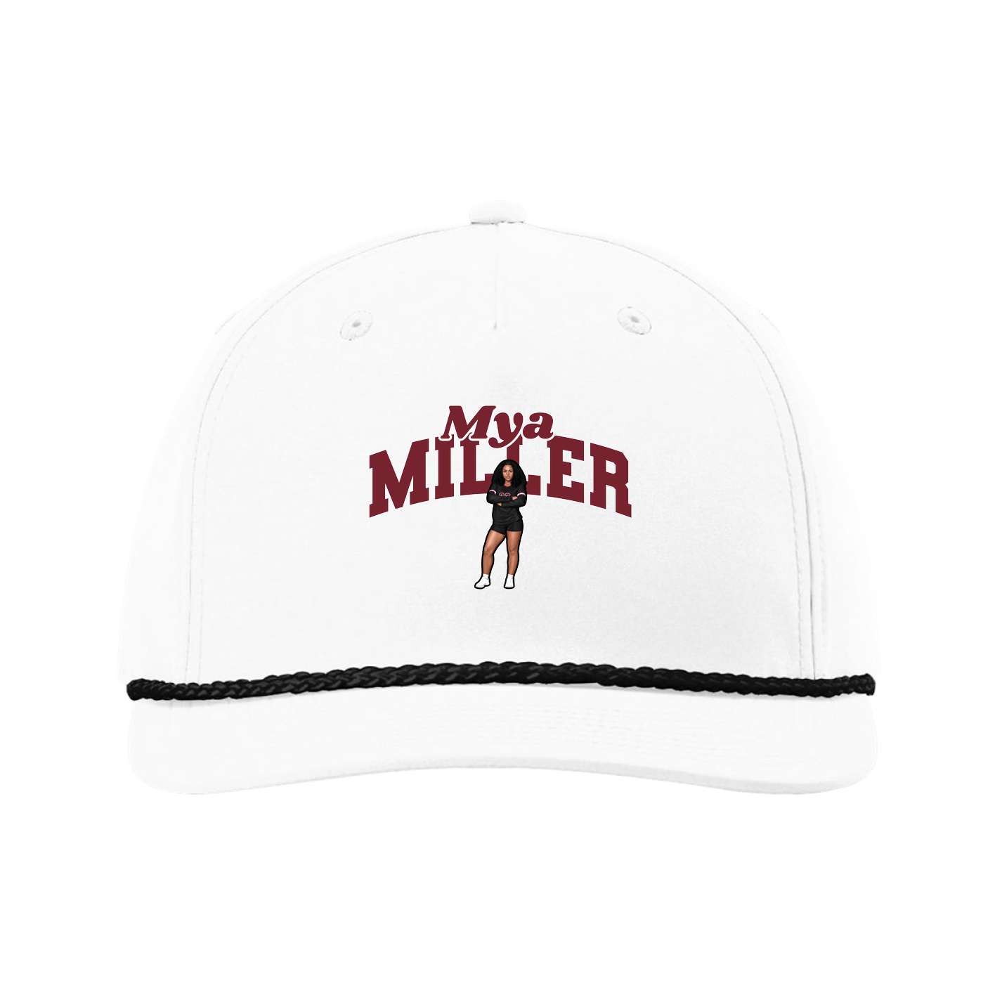 Five-Panel Classic Rope Cap — Signature Arch in White