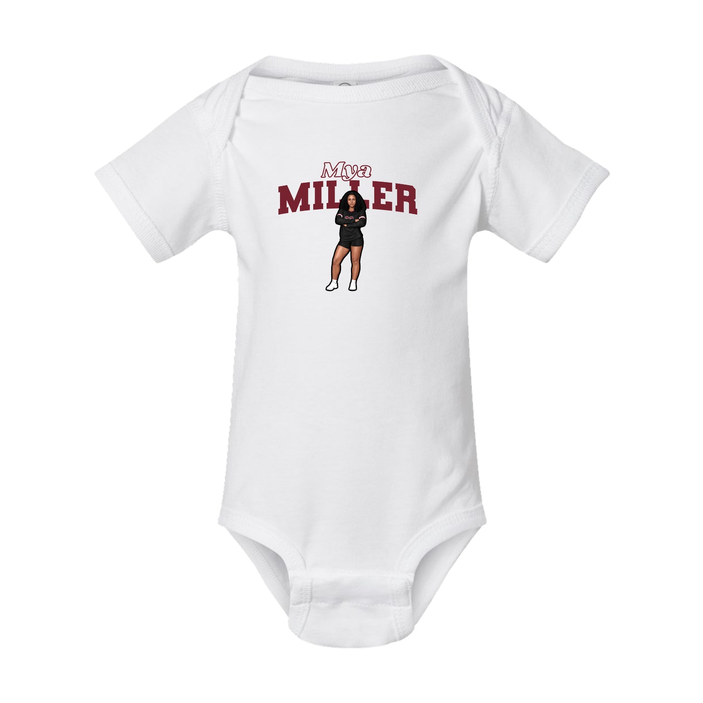 Baby Onesie — Name Arch in White