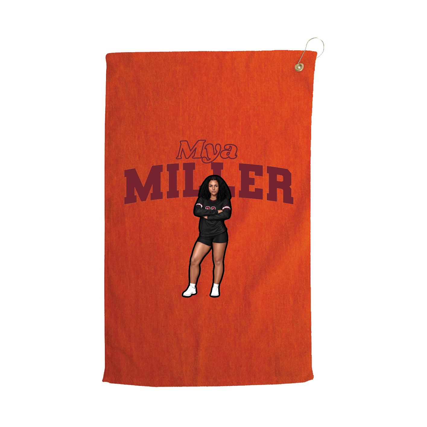 Golf Towel — Name Arch in Orange