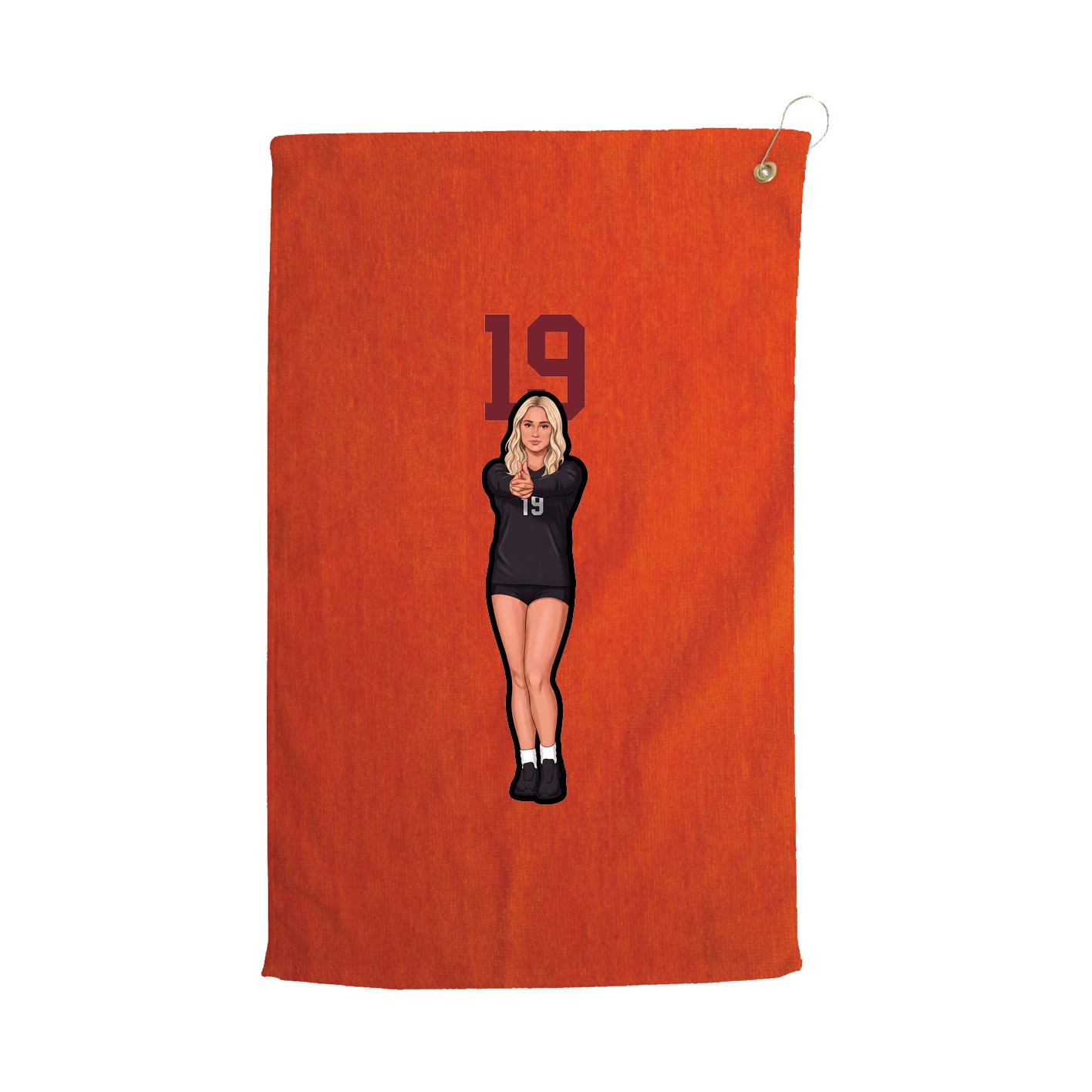 Golf Towel — Number Top in Orange