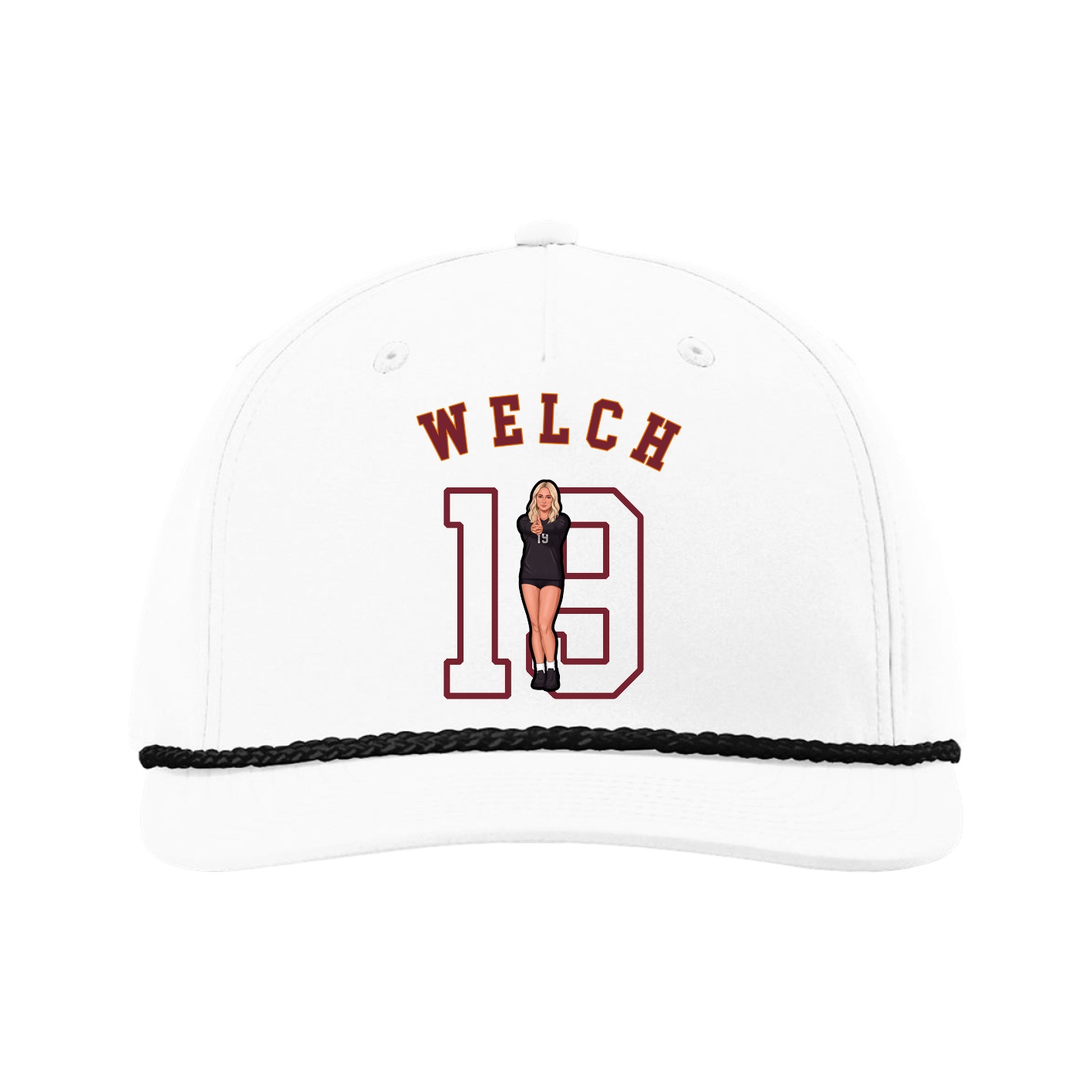 Five-Panel Classic Rope Cap — Shirsey Arch in White