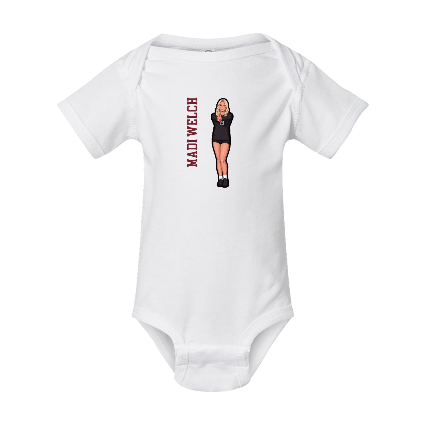 Baby Onesie — Name Vertical in White
