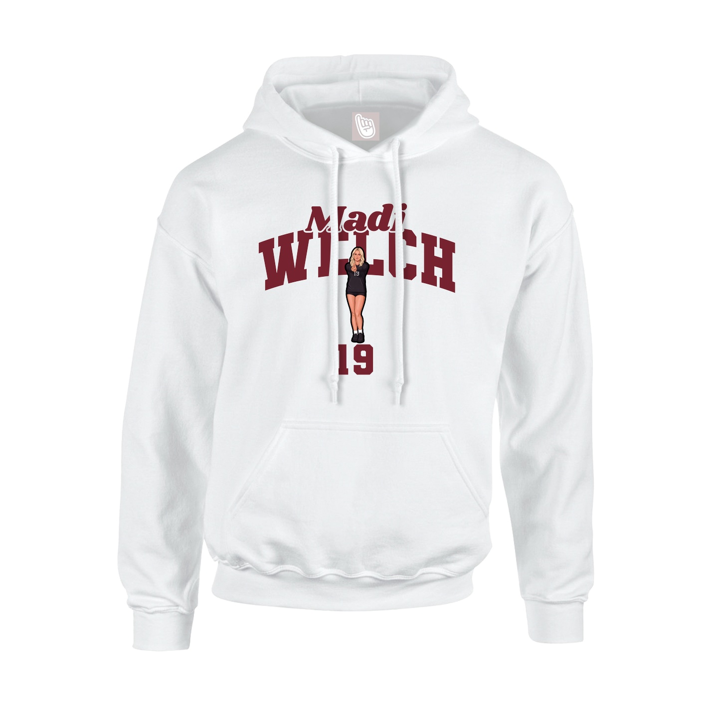 Youth Hoodie — Signature Arch in White