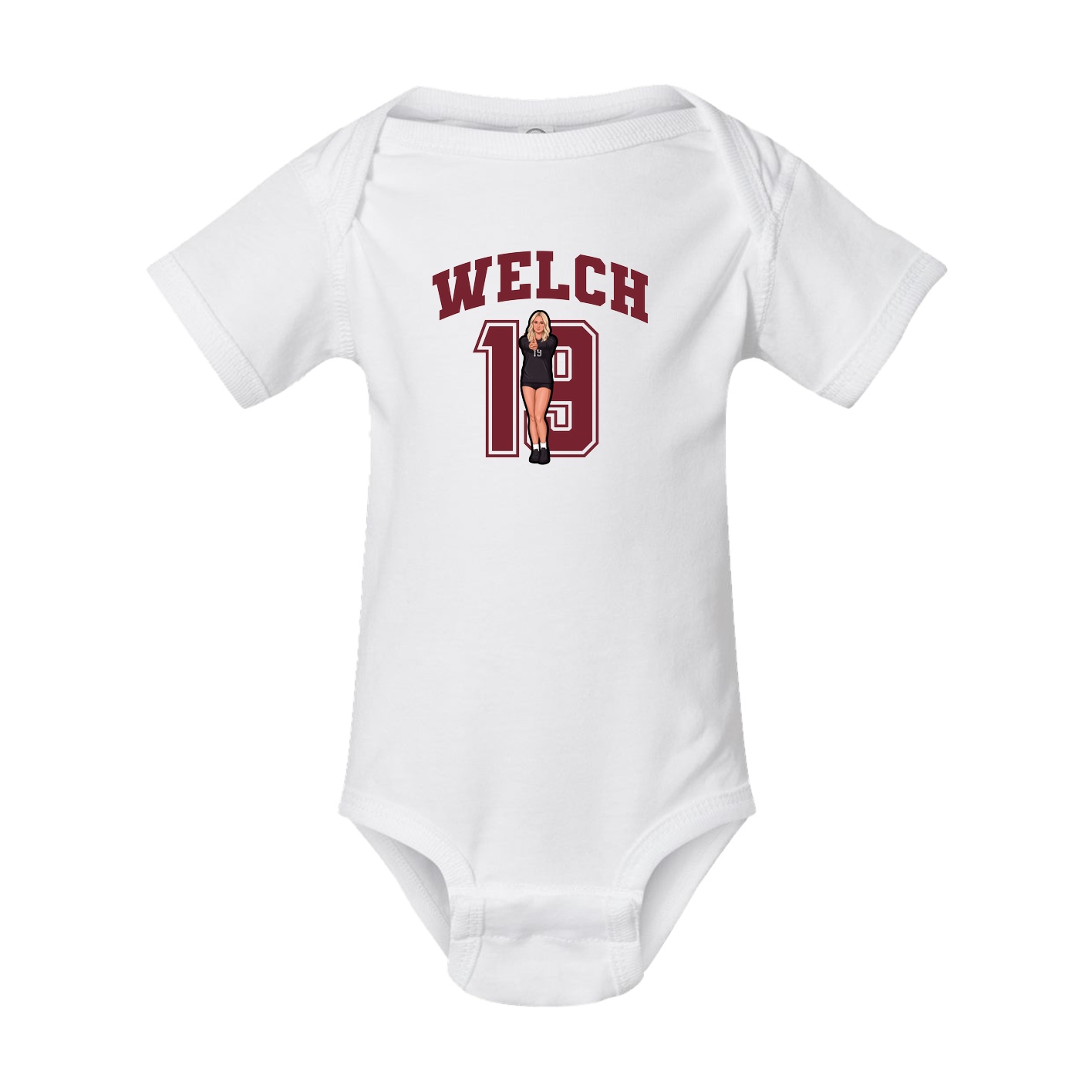 Baby Onesie — Number in White