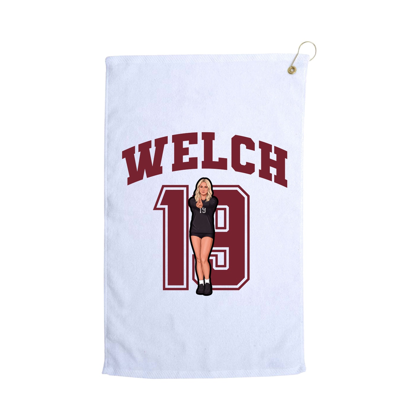 Golf Towel — Number in White