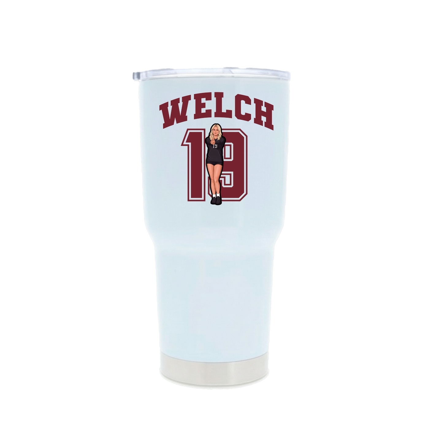 30oz Stainless Steel Tumbler — Number in White